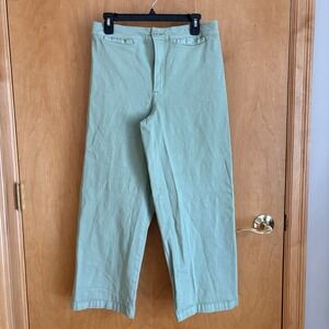 Madewell The Emmett Wide-Leg Crop Pant: Welt Pocket‎ Edition 30 X 27 Pistachio